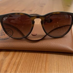 Ray Ban Erika sunglasses with case. Lenses scratched.